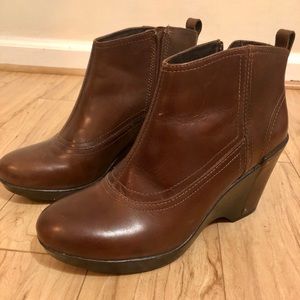 Dansko leather wedge boots